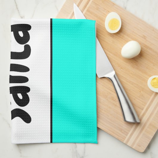 SANTA CLAUS Fun Feestelijke Bright Mint White Stri Theedoek (Quarter Fold)