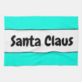 SANTA CLAUS Fun Feestelijke Bright Mint White Stri Theedoek (Horizontaal)