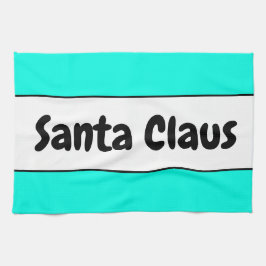 SANTA CLAUS Fun Feestelijke Bright Mint White Stri Theedoek