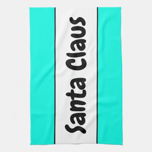SANTA CLAUS Fun Feestelijke Bright Mint White Stri Theedoek (Verticaal)