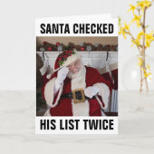 SANTA CLAUS FUNNY CHRISTMAS CARDS, NAUWHTY LIST CA KAART (Gele Bloem)