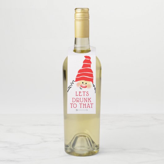 Santa Claus Funny Hostess Gift Wine Flessenhanger (Op fles)