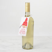 Santa Claus Funny Hostess Gift Wine Flessenhanger (Schuin)