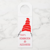 Santa Claus Funny Hostess Gift Wine Flessenhanger (Achterkant)