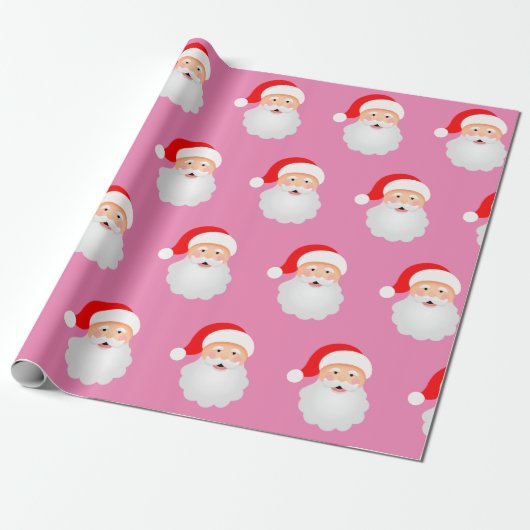 Santa Claus Funny Merry Kerstmis Cadeaupapier (Uitgerold)