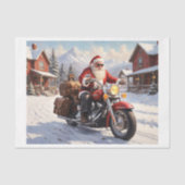 Santa Claus gaat op vakantie met een fiets in de s Tissuepapier (Voorkant)