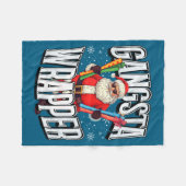 Santa Claus Gangsta Wrapper Funny Christmas  Fleece Deken (Voorkant (Horizontaal))