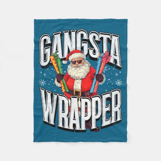 Santa Claus Gangsta Wrapper Funny Christmas  Fleece Deken (Voorkant)