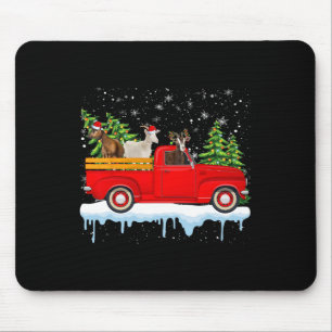 Santa Claus Geit Ride Rode Vrachtwagen Kerstboom K Muismat