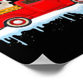 Santa Claus Geit Ride Rode Vrachtwagen Kerstboom K Poster (Hoek)