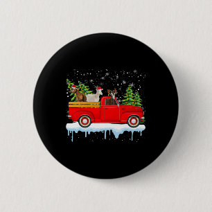 Santa Claus Geit Ride Rode Vrachtwagen Kerstboom K Ronde Button 5,7 Cm
