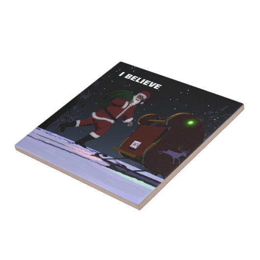Santa Claus, geloof ik Tegeltje (Zijkant)