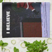 Santa Claus, geloof ik Theedoek (Gevouwen)