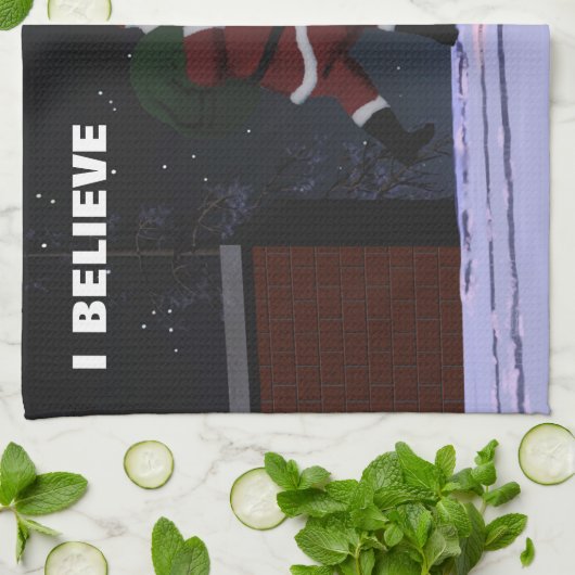 Santa Claus, geloof ik Theedoek (Gevouwen)