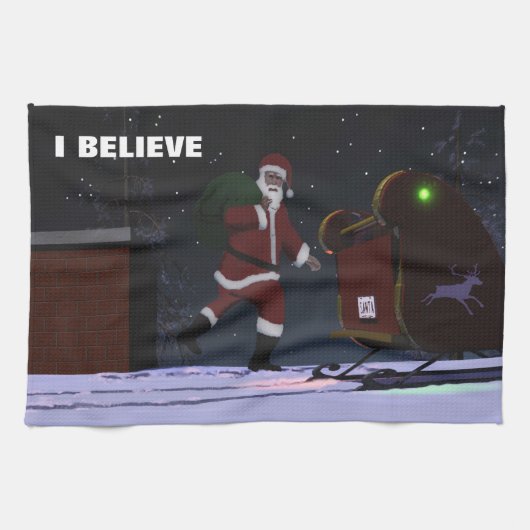 Santa Claus, geloof ik Theedoek (Horizontaal)