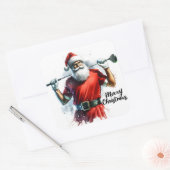 Santa Claus geniet van een rondje golf tijdens de  Vierkante Sticker (Envelop)