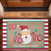 Santa Claus gepersonaliseerd kerstmonogram Deurmat