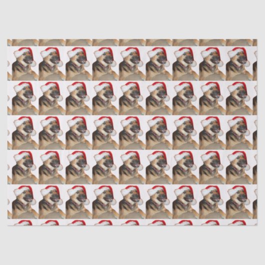 Santa Claus German Shepherd Tissuepapier (Voorkant)