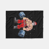 Santa Claus Gewichtheffen Fitness Kerstmis Bodybu Fleece Deken (Voorkant (Horizontaal))