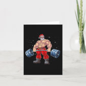 Santa Claus Gewichtheffen Fitness Kerstmis Bodybu Kaart (Voorkant)
