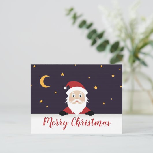 Santa Claus gezegde Merry Xmas avond Briefkaart (Staand voorkant)