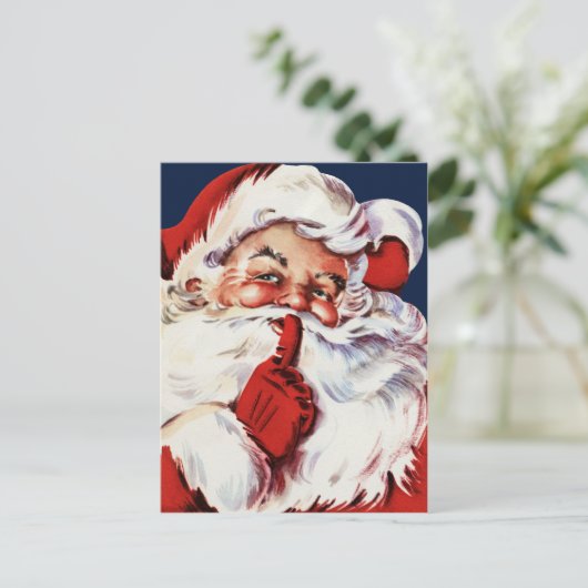 Santa Claus Gezegde SH-H-H Feestdagenkaart (Staand voorkant)