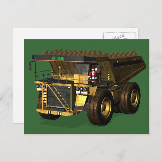 Santa Claus Giant Dump Truck Driver Feestdagenkaart (Voorkant / Achterkant)