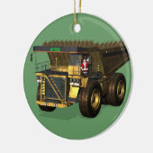 Santa Claus Giant Dump Truck Driver Keramisch Ornament (Links)
