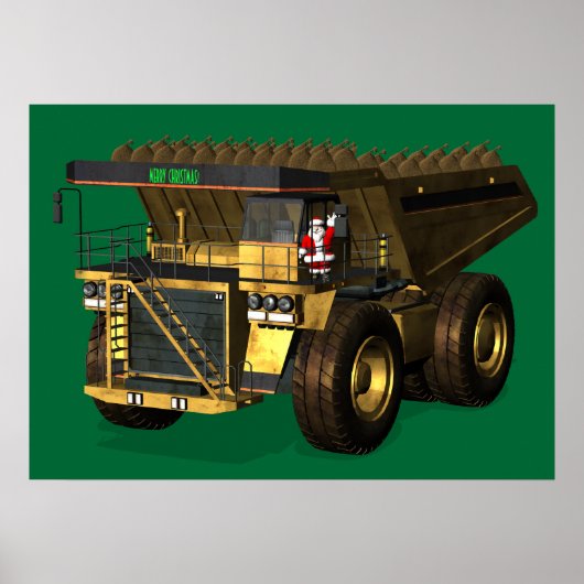 Santa Claus Giant Dump Truck Driver Poster (Voorkant)