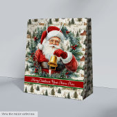  Santa Claus Gift Bag Aangepaste naam Monogram Medium Cadeauzakje