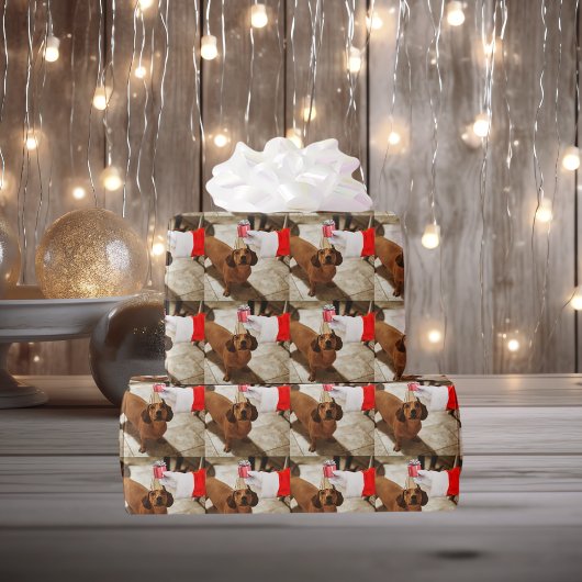 Santa Claus Gift in hand Persoonlijke foto Cadeaupapier