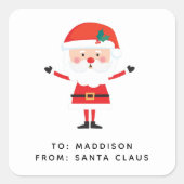 Santa Claus Gift Label | Christmas Present Sticker (Voorkant)