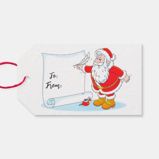 Santa Claus Gift Labels Cadeaulabel (Achterkant Horizontaal)