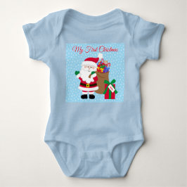 Santa Claus Gift w Childs Name First Kerstmis Ba Romper