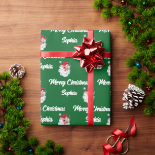 Santa Claus Gift Wrap   Santa Face Cadeauverpakkin Cadeaupapier