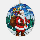Santa Claus Gifts Pine Trees Christmas Ornament (Links)