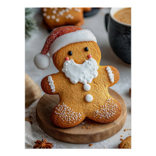 Santa Claus Gingerbread Man Perfect Poster