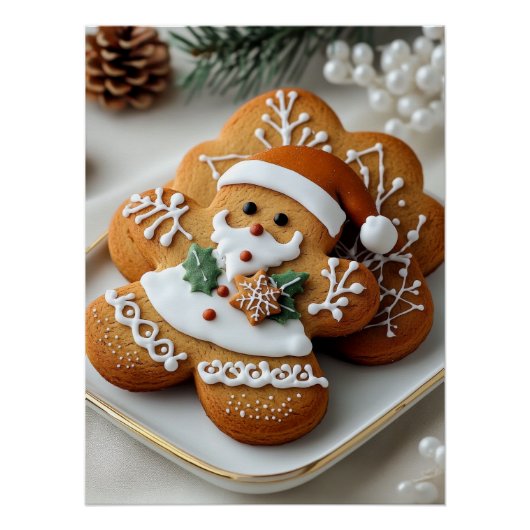 Santa Claus Gingerbread Man Perfect Poster (Voorkant)