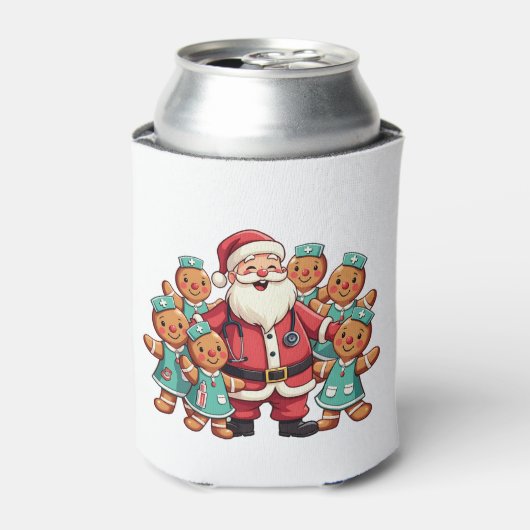 Santa Claus Gingerbread Nursing Squad Blikjeskoeler (Blikje Voorkant)