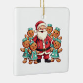 Santa Claus Gingerbread Nursing Squad Keramisch Ornament (Rechts)