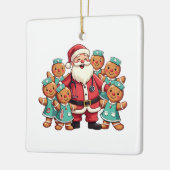 Santa Claus Gingerbread Nursing Squad Keramisch Ornament (Links)