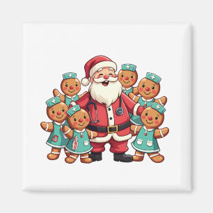 Santa Claus Gingerbread Nursing Squad Magneet