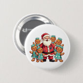 Santa Claus Gingerbread Nursing Squad Ronde Button 5,7 Cm (Voorkant /achterkant)