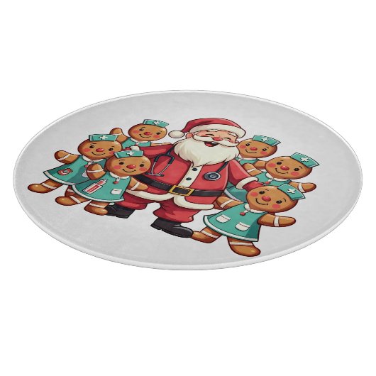 Santa Claus Gingerbread Nursing Squad Snijplank (Hoek)
