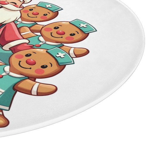 Santa Claus Gingerbread Nursing Squad Snijplank (Hoek)