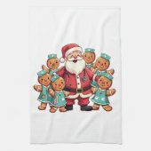 Santa Claus Gingerbread Nursing Squad Theedoek (Verticaal)
