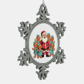 Santa Claus Gingerbread Nursing Squad Tin Sneeuwvlok Ornament (Links)
