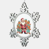 Santa Claus Gingerbread Nursing Squad Tin Sneeuwvlok Ornament (Rechts)
