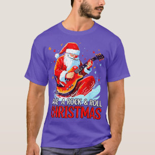 Santa Claus gitarist hebben een rock roll kerst T-shirt