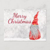 Santa Claus Gnome op Snowy Field Briefkaart (Voorkant)